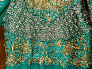 Elegant Green Embroidered Anarkali