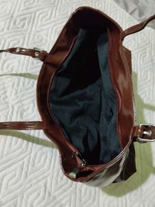 Chic Brown Patent Leather Tote Bag
