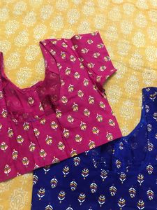 Cotton Printed Blouses - Set of 2
