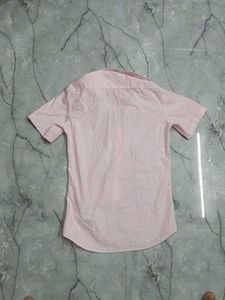 Men's Pink Striped Short Sleeve Shirt