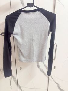 Grey &amp; Black "History" Baseball Tee