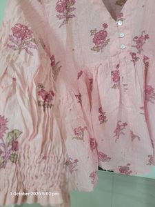 Pink Floral Print Kurta