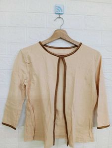 Elegant Beige 3/4 Sleeve Cardigan