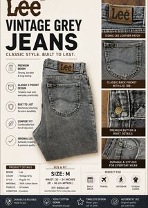 Lee Vintage Grey Jeans - Size M
