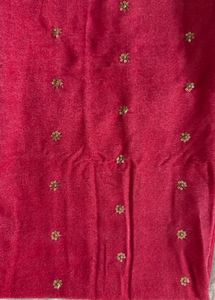 🆕Fabric Velvet : Beautiful Pink With Work 1 Metre