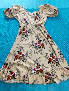 Floral Print Short Sleeve Casual Dress