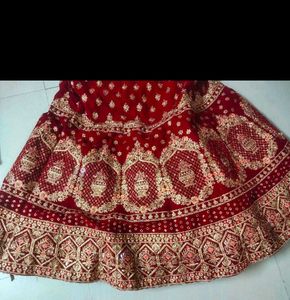 Velvet Lehenga Bridal self design for short bride