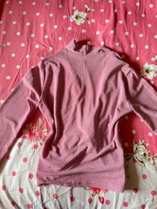 Sparkly Pink Ruched Twist Top