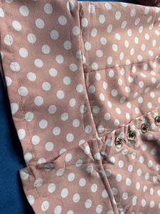 Cute Polka Dot Puff Sleeve Top