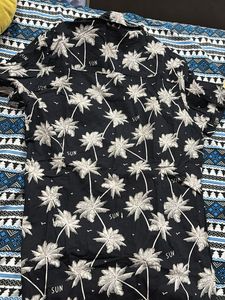 Men's Black Palm Tree Print Shirt