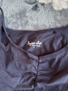 Black Ruched Spaghetti Strap Tank Top