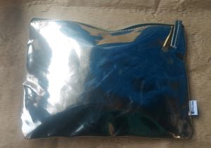Shiny Silver Quilted Pouch