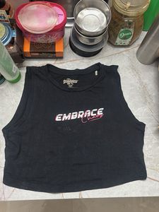 Roadster Black "Embrace Chaos" Crop Top