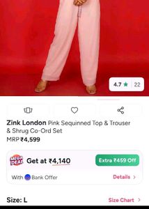 Pink Sequined Crop Top Co-ord Set