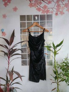 Velvet Ruched Mini black sexy Dress