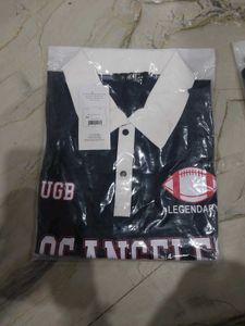 H&M Men's Navy & White Rugby Style T-Shirt