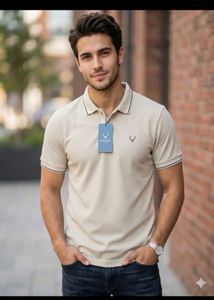 Men's Beige Polo T-Shirt new wdt tag
