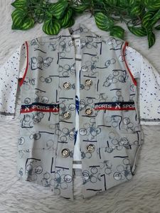 Grey Printed Shirt Set (Boy's)