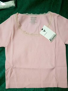 Vintage Rayno Pink Ribbed Top