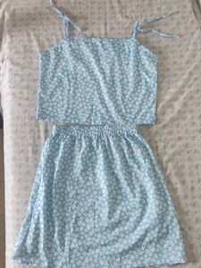 Sky Blue Floral Co-ord Set💙💮