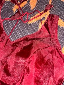 Elegant Velvet Blouse with Tassels