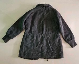 Elegant Gray Wool Blend Coat