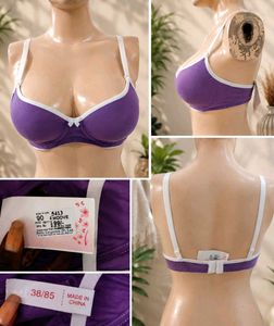 Purple Bra with White Trim