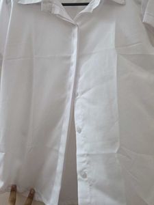 Classic White Short Sleeve Button-Up Shirt