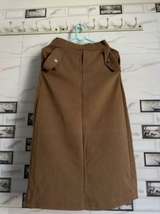 Tan Midi Shirt Dress