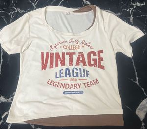 Vintage League Graphic asymmetrical T-Shirt
