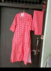 Stylish Tomato red Printed Kurta Set