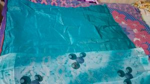 Cyan Colour Saare For Women