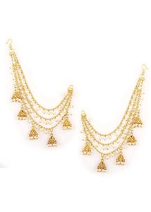 Elegant Pearl &amp; Jhumka Ear Chain