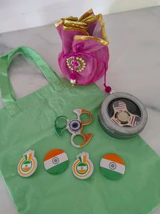 Fidget spinner, badges, hand made tote bag &amp; potli