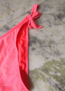 Coral Pink Tie-Side Bikini Bottom