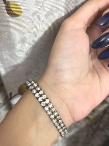 Sparkling Double Row Rhinestone Bracelet