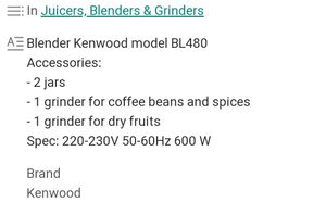 Kenwood Gringer With 2 Jars ..