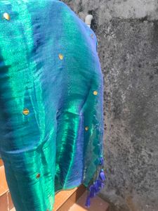 Peacock saree trending new with unstitched blouse