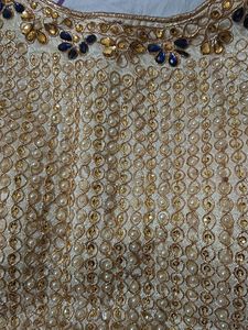 Gold And Cream Colour Work Blouse