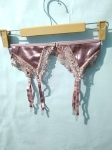 (83)Pink Lace Garter Belt