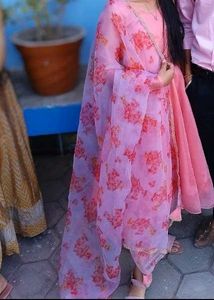 Peach Kurta Set &amp; Dupatta