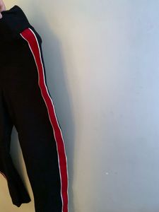 Comfy Navy Track Pants with Red Stripe