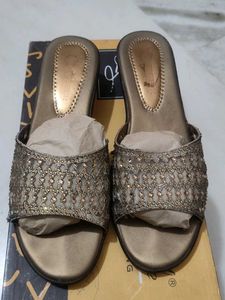Embellished Bronze Flats
