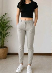 Stylish Grey Cropped Trousers