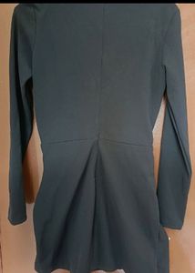 ZARA black Mini Deep Neckline Dress