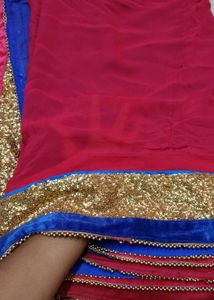Beautiful pink Saree with Embellished Blouse