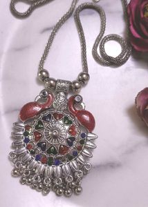 Enamel Jhumka &amp; Necklace