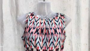 Geometric Print Sleeveless Mini Dress
