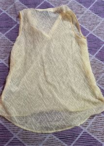 Lime Yellow Color Georgette Short Kurti