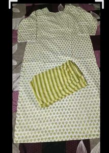 new pure cotton Green Printed Kurta Set